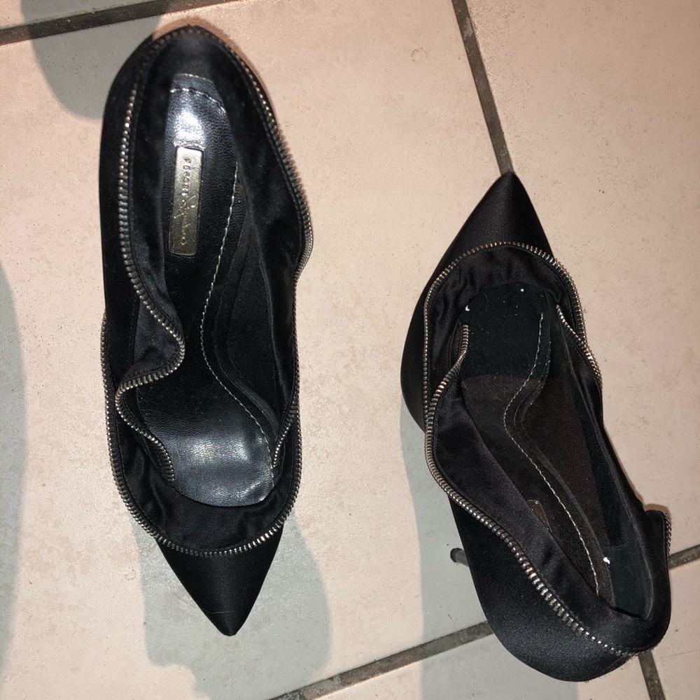 Black zipper heels